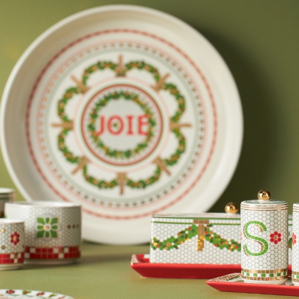 Bistro Tile Pie Dish 24K Gold festive holiday